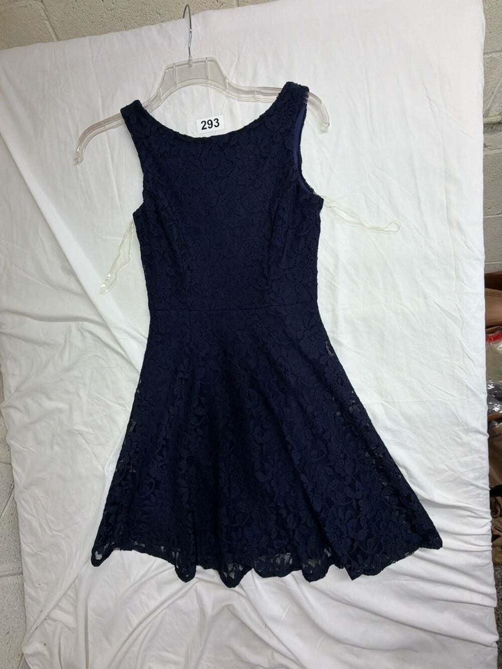 Speechless Navy Blue Lace Fit and Flare Dress Size S